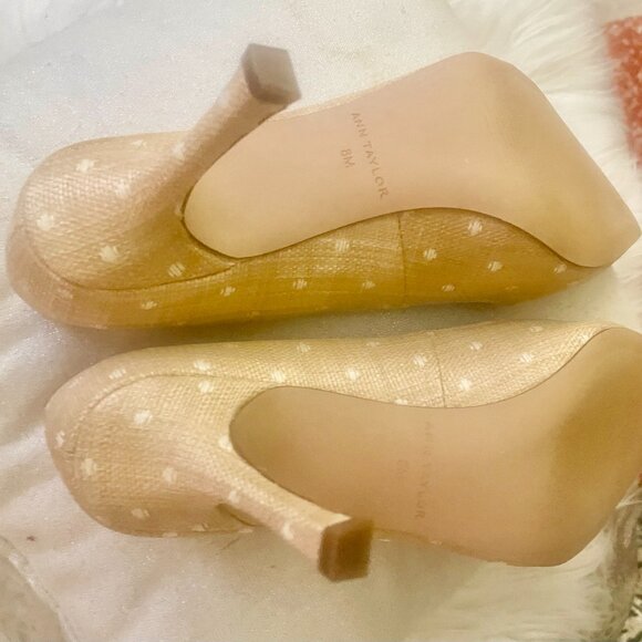 ANN TAYLOR NEW IN BOX-Mila Polka Dot Straw Size 8 - Picture 7 of 7